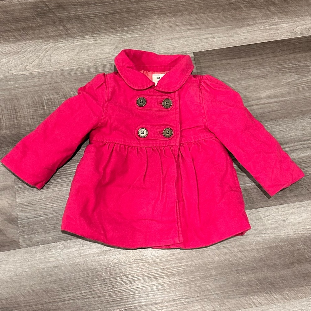 Toddler Girls Pink Valentines Day Peacoat size 12-18m